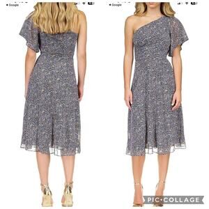 MSRP $195 ✨ Michael Kors One-Shoulder Floral Midi Dress  Size XL ✨ SAME DAY SHIP